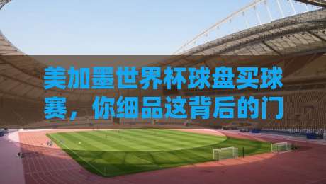 美加墨世界杯球盘买球赛，你细品这背后的门道（2026版）